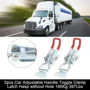 2pcs Car Adjustable Handle Toggle Clamp Latch Hasp without Hole 180Kg 397Lbs