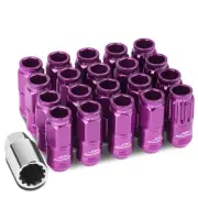 OPEN-END ALUMINUM PURPLE 16 LUG+4 LOCK NUTS+ADAPTER M12X1.25 21MM OD/50MM TALL