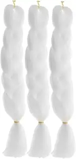 Mikinona 3pcs Pre Stretched Braided Ponytail Extensions Soft Synthetic Fiber Hair Braid for Elegant Hair Accessories for Festivals Daily Wear