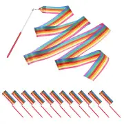 Dance Ribbons, 14Pack 78.7 Inch Gymnastics Streamers for Gifts, Dancing, Rainbow