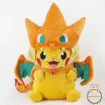 JFMM YYA-NEW POKEMON 皮卡丘帶噴火龍帽子毛絨軟毛絨玩具動物玩偶