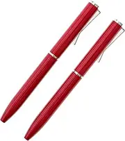 NarwhalCo Set of 2 Red Small Pens (3.35") with Black Ink for Pocket, Wallet, Planner, Purse or Passport