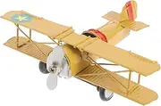 Veemoon 3 pcs Retro Iron Plane Model for Home Decor Creative Biplane Adornment Unique Photography Prop Durable Design Random Yellow Stickers Included