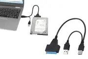 USB 3.0 to SATA Hard Drive Adapter Cable External Hard Drive Converter Support for 2.5 inch Hard Drive HDD SSD Dual USB