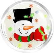 [ANDANTE] Chunk Click Button (Snowman) for Chunk Bracelets, Chunk Rings and Other Chunk Accessories, Precious Metal Glass