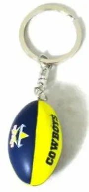 23827 NTH QLD COWBOYS NRL FOOTBALL SHAPED KEY RING