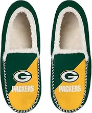 FOCO NFL Unisex-Adult Officially Licensed Color Block Primary Logo Sherpa Lined Moccasin Slippers