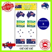 8x Australia Temporary Face Tattoos Aussie Flag Australia Day Arm Tattoo Sticker