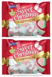 2 x 5.1 oz Colombina Sweet Christmas Marshmallows Festive Shapes Red Green White