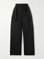 [The Row] The Row - Claudiu Organza-paneled Wool And Mohair-blend Pants - Black - US14 US 14 Black