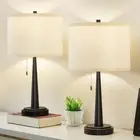 GyroVu Table Lamp Set of 2, Beside Lamps with USB-C+A Matte Black 2