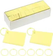 uxcell 3"x2" Colored Index Card, 3000Pcs Small Index Flash Cards with 30 Ring Study Card Blank Note Card Mini Paper Tags for Learning Study Craft DIY, Light Yellow