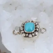 AAA Amazonite Clasp Cushion Shape Sterling 7mm Dot Design*NewWorldGems