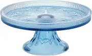 Boston International - Sky Blue Codi Glass Cake Stand - TEL25125