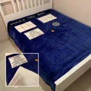 Double Layer Thick Winter Sherpa Wool Queen Size Mink Blanket Doctor Who TARDIS