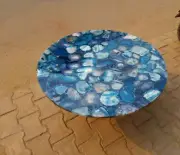 Round Agate Center Sofa Coffee Table Tops, Console Bar Desk , Kitchen Slab Decor