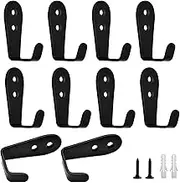 Ymaiss 10Packs Stainless Steel Hooks for Hanging, Heavy Duty Wall Hooks, Coat Hooks, Single Robe Hook, Bathroom Towel Hooks, Key Hooks for Bathroom, Kitchen,etc(Black L Shaped Large 3mm Thickness)