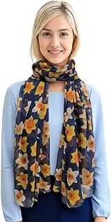 [GFM] Women's Leaves Floral Abstract Print Spring, Summer and All Seasons Scarf (FP)