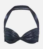 [Norma Kamali] Norma Kamali Bill lamé bra top AU 8 blue