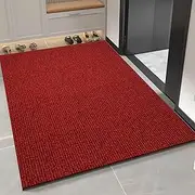 Door Mats Outdoor Welcome Doormats for Front Door Low Profile Non Slip Rubber Back Doormat for Indoor Entrance Floor Outside Entry Decor for Patio Gray