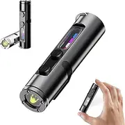 Taclites Mini - The Ultimate Everyday Micro Tool,Rechargeable Led Magnetic Super Bright Tactical,with Hat Clip, Portable USB Waterproof Mini Flashlight for Outdoor (Black)
