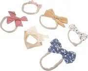 [ERINGOGO] 6pcs Bow Headbands Cute Elastic Hair Accessories for Soft Material Adorable Design for Newborn Outfits for Everyday Wear