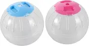 TOBBOMEY 2Pcs Transparent Hamster Exercise Ball Silent Running Wheel for Small Pets Hamster Activity Low Noise Interactive Pet Supplies for Hamsters and Chinchillas