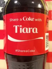Share A Coke With Tiara Limited Edition Coca Cola Bottle 2014 USA