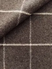 LARSEN "LONGDALE/Chocolate" Dk Brown/Ivory windowpane wool-HD-$285-26.5"w x 26"L