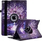 Rouceyxin Rotating Case for iPad 9th Generation Case (2021) / 8th Generation (2020) / 7th Gen (2019) 10.2 Inch - 360 Degree Rotating iPad Case Stand Cover with Auto Wake Sleep Function (Starry Tree)