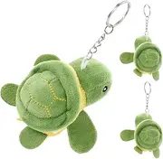 CHICAMPERA 3Pcs Small Plush Turtle Keychain Charms Fluffy Stuffed Animal Pendant Cute Turtle Backpack Hanging Decoration Soft Animal Keyring for Car Accessories and Bags