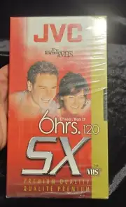 JVC VHS VCR Cassette Tape T-120 SX 6 Hour Blank Premium Quality New Sealed