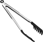 Kitchen Tongs, Stainless Steel Cooker Hood Tongs, Comes with Silicone Tip, Non Slip Grip and Locking Clip. Heat Resistant for Cooking, Serving, Buffet and