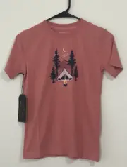 United By Blue Graphic Crew Neck Tee Size Medium Girls Coral Short Sleeves NWT