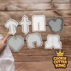 Minecraft Theme Cookie Cutter Set with Embosser Stamps = Sword - Heart