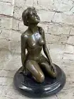 Signed Original Italian Artist Nick Nude Bronze Lady Hot Cast Sculpture Art Deco