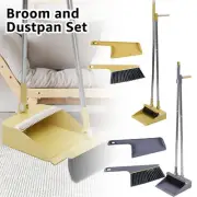4Pcs Broom and Dustpan Set with Long Handle Stainless Steel Broom Dustpan*/