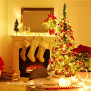 Costway135cm Full Christmas Decoration Artificial Pencil Tree with 226 PVC Branch Tips