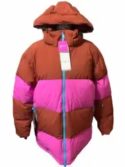 Roxy X Rowley Puffer Technical Snow Jacket Women’s Size Large Brown Pink NWT