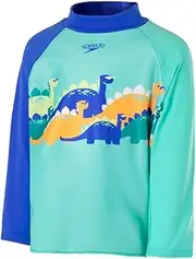 [Speedo] Boy's Dinosaur LS Rashtop, Artic Glass/Mandarin Peel, 4