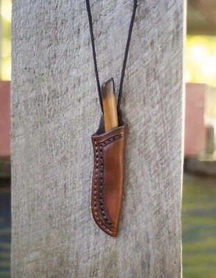 Leather Sheath For Straight Fixed Blade Knife Up To 8”Blade holster Neck String