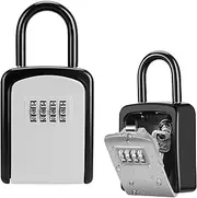 Key Lock Box for Outside - Key Safe Lock Box - Key Lockbox With Code - 5 Keys Storage Box with Removable Shackle For Indoor & Outdoor Hang