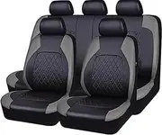 QIOZO ar Seat Covers Universal Full Set for Kia K2 Rio 3 2016 2012 2015 2014 2013 2012 Optima Shuma K2 K3 K4 K5 Sportage Rio 3 Carnival Maxima Picanto Auto Parts/Waterproof_black gray