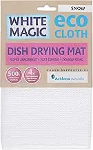 White Magic Dish Drying Mat, Snow - Absorbent & Hygienic, Protects Countertops, Quick-Drying Anti-Microbial, Foldable & Easy to Clean, Versatile for Kitchen Essentials, 45x40cm