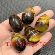 5pcNatural Tiger's eyequartz egg crystal polishing Reiki healing