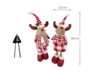 bulk 6 Mr & Mrs Dasher Standing Deer 2 Assort Decoration 23x66cm