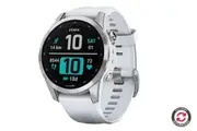 Refurbished Garmin Fenix 7S Smart Sport Watch (Silver with Whitestone Band, 42mm)