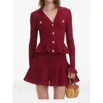 [Self-portrait] Self-portrait Knitted Dress S RED