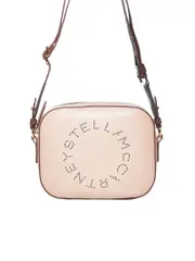 Stella McCartney Logo Perforated Mini Camera Bag in Beige