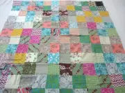 Handmade Machine sewing cotton patchwork 36"x 38"quilt top